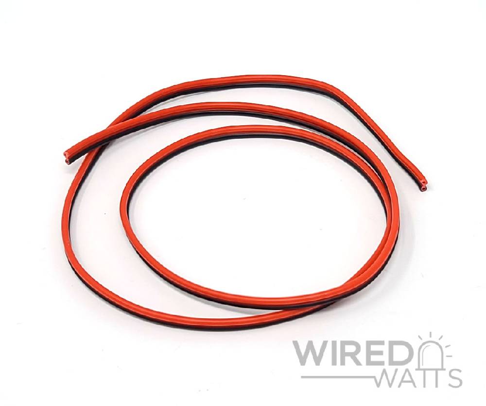 22 AWG Red and Black Computer Wire By the Foot