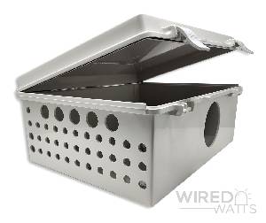 NBF-32026 by Bud Industries Weatherproof Enclosure Precision Cut 32 Pigtail Holes 5 RJ45 Holes With Vent - Image 1